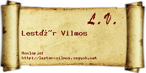 Lestár Vilmos névjegykártya